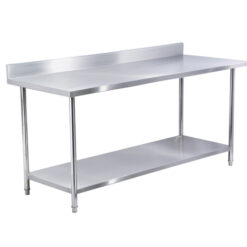 Bàn inox có kệ dưới và thành sau