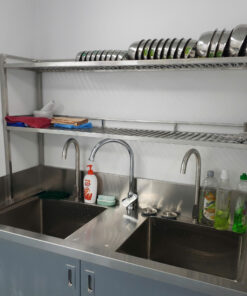 Bồn rửa thú cưng 2 hộc inox tích hợp nước nóng lạnh, thiết kế cho bệnh viện thú cưng và spa thú y, sản xuất theo yêu cầu, inox dày chắc chắn, bảo hành 24 tháng.