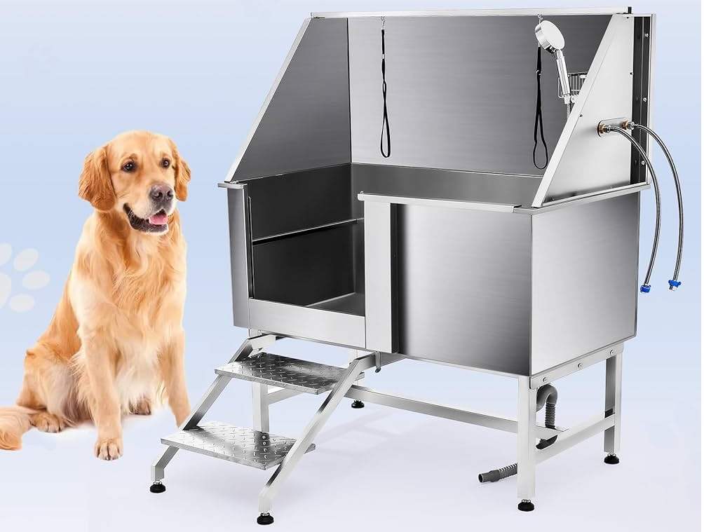 Bồn Tắm Chó Mèo Cho Bệnh Viện Thú Cưng 3 Bồn tắm thú cưng inox cao cấp cho bệnh viện thú cưng và pet spa, thiết kế theo mô hình Nhật Bản, inox dày chắc chắn, sản xuất theo yêu cầu, bảo hành 24 tháng.