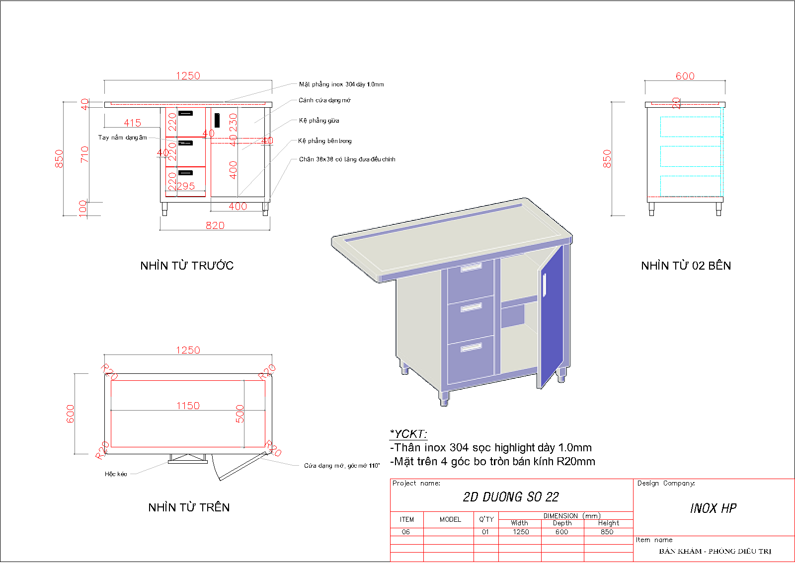 Bàn Khám Thú Y Inox Cao Cấp 4 ban kham phong dieu tri